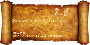 Kossuth Cirilla névjegykártya